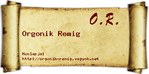 Orgonik Remig névjegykártya